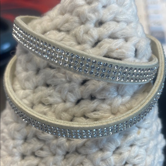 Rustic Cuff Silver and White Leather Wrap Bracelet - Picture 1 of 3